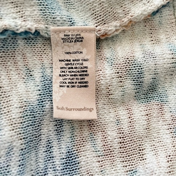 𝅺SOFT Surroundings‎ Womens Tallie Textured V-neck Sweater Multi Marbled Size XS - Picture 6 of 7